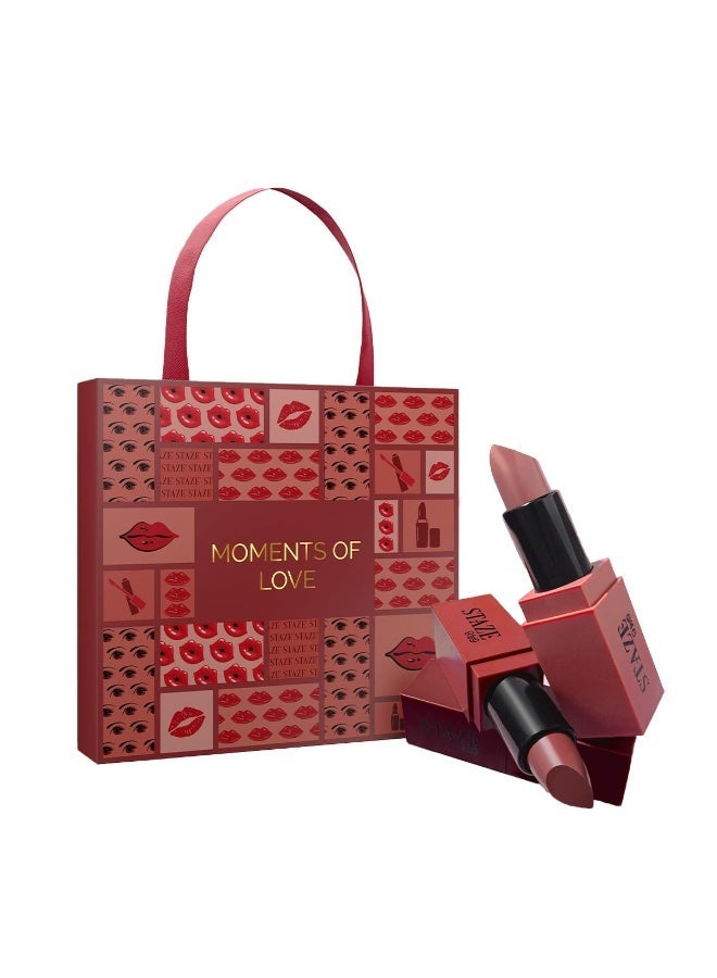 Staze 9to9 Moments of Love - Set of 3 Creamy Matte Lipsticks | Long-Lasting | One Swipe Pigment | Enriched with Vitamin E | Hydrating Matte Formula | Perfect for Gifting | 12.6g - Image 1